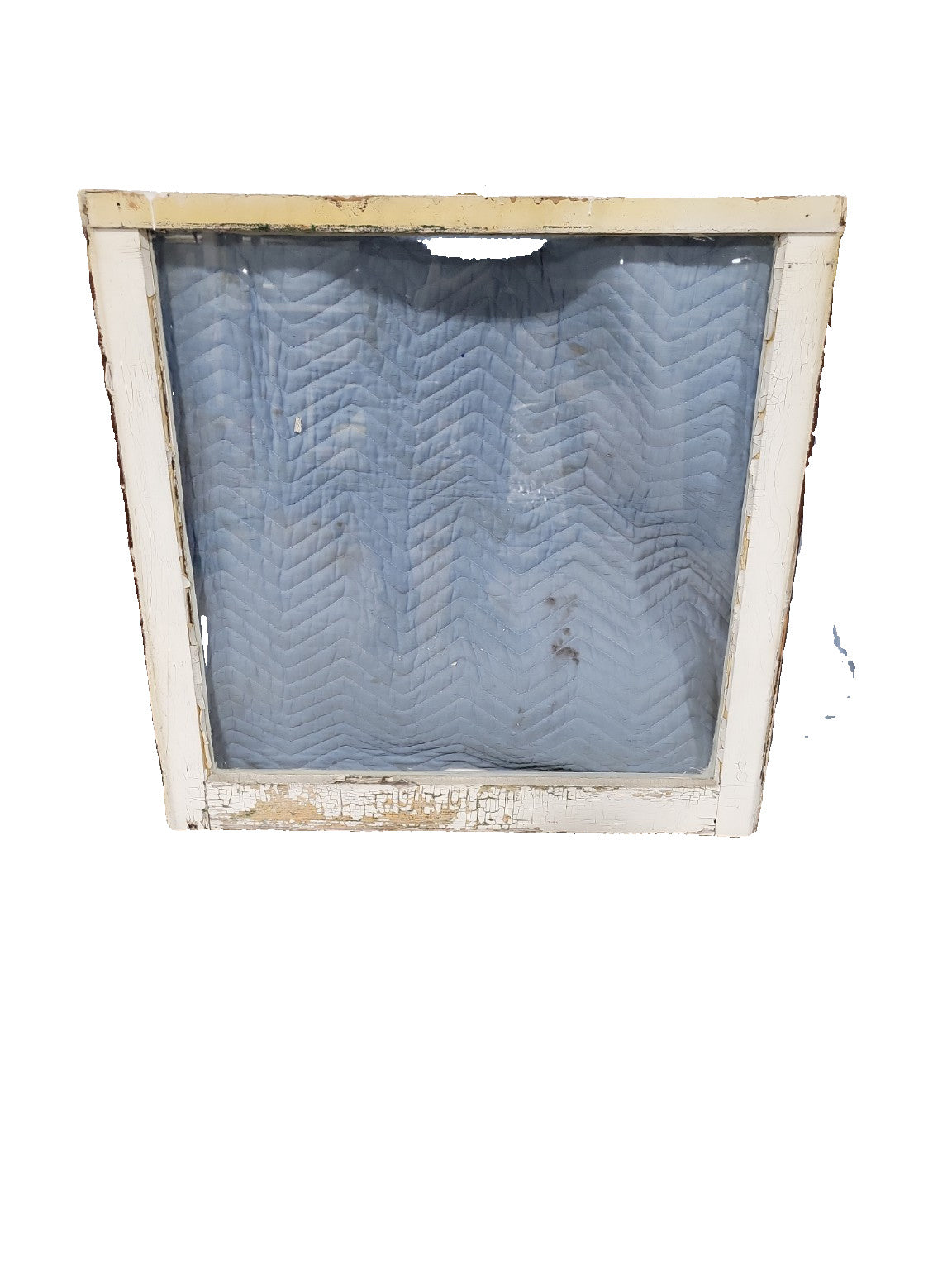Vintage Single-Pane Wood Window – White Painted Frame