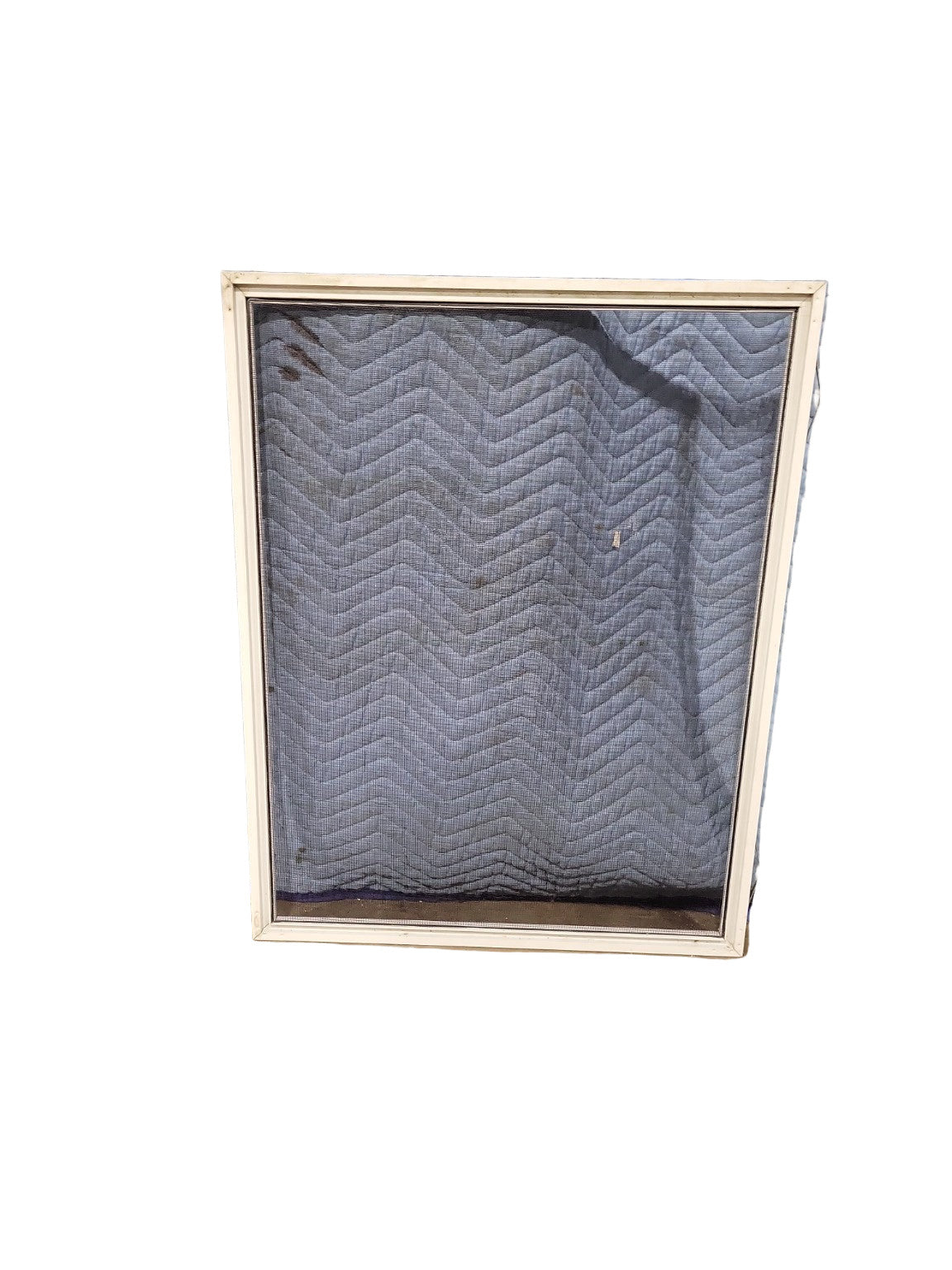 Vintage Aluminum Window Screen – White Frame, 21 ½" × 27 ¾"