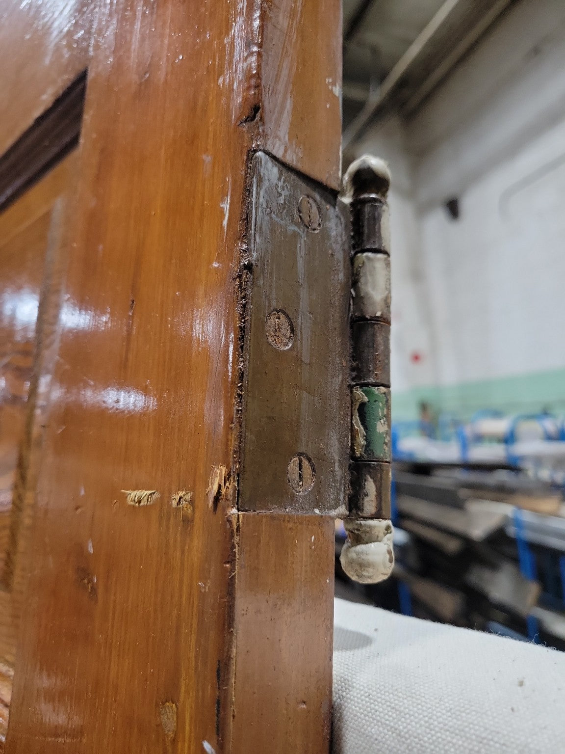 Antique Five-Panel Interior Door – Painted and Natural Wood Finish