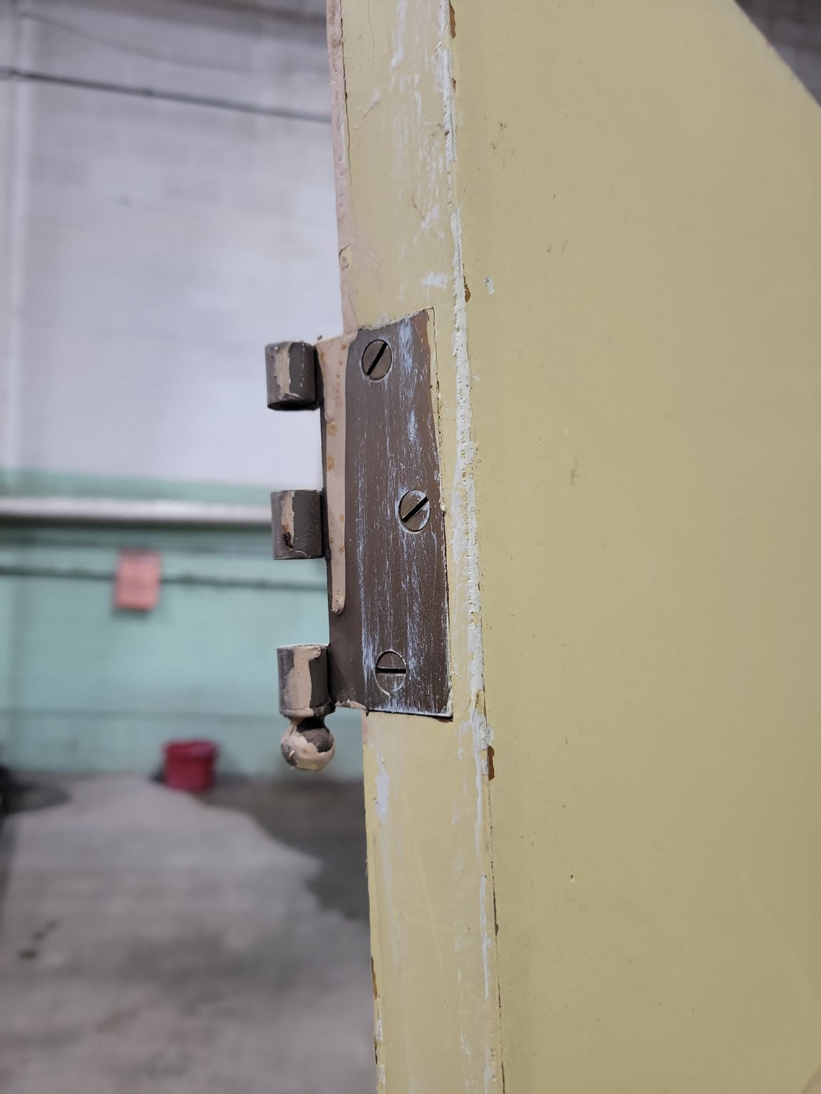 Vintage Louvered Utility Door with Brass Hardware – 23 ⅞" x 80"
