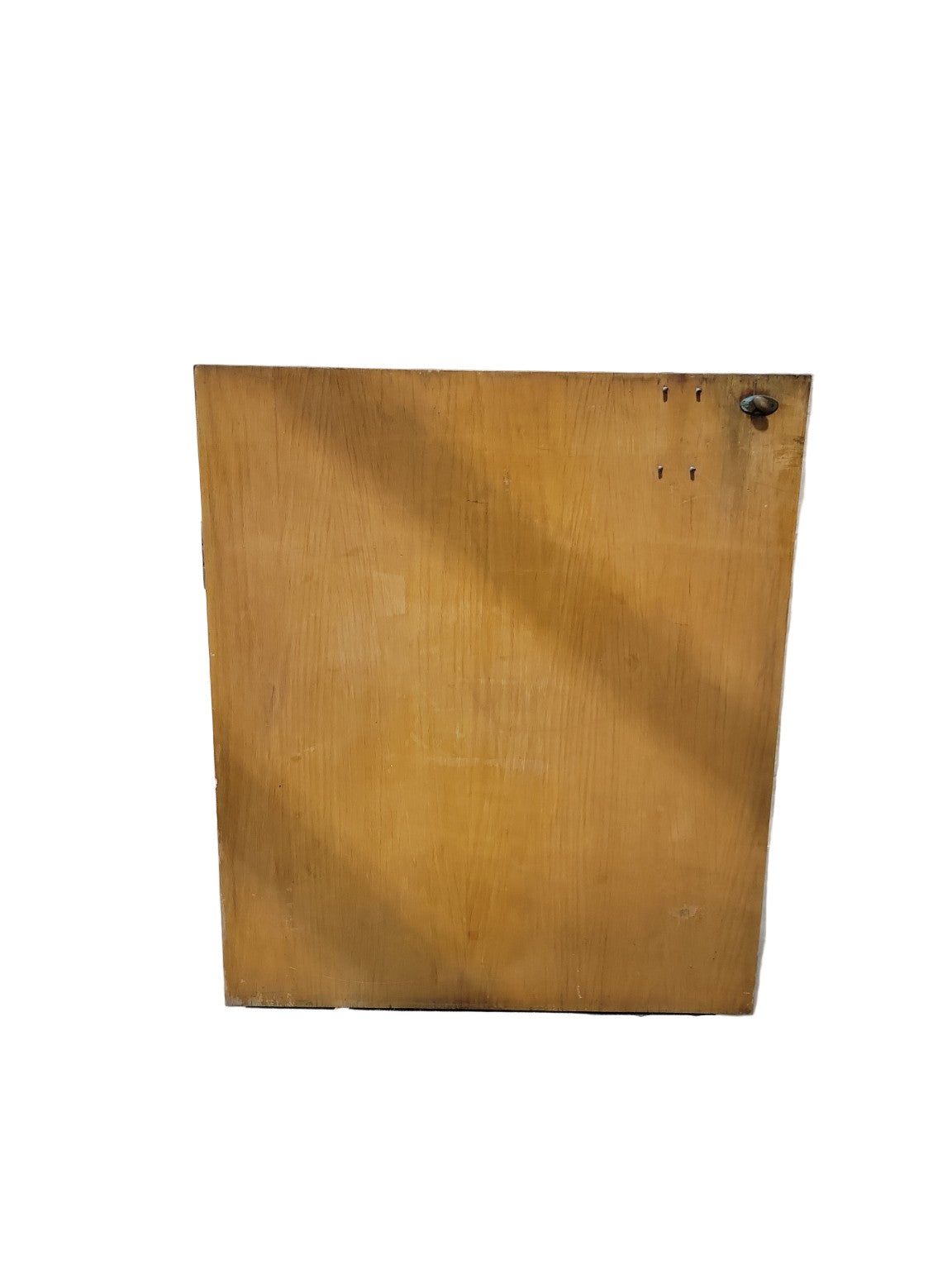 Mid-Century Solid Wood Cabinet Door with Brass Latch Hardware – 35 ¾" x 42"