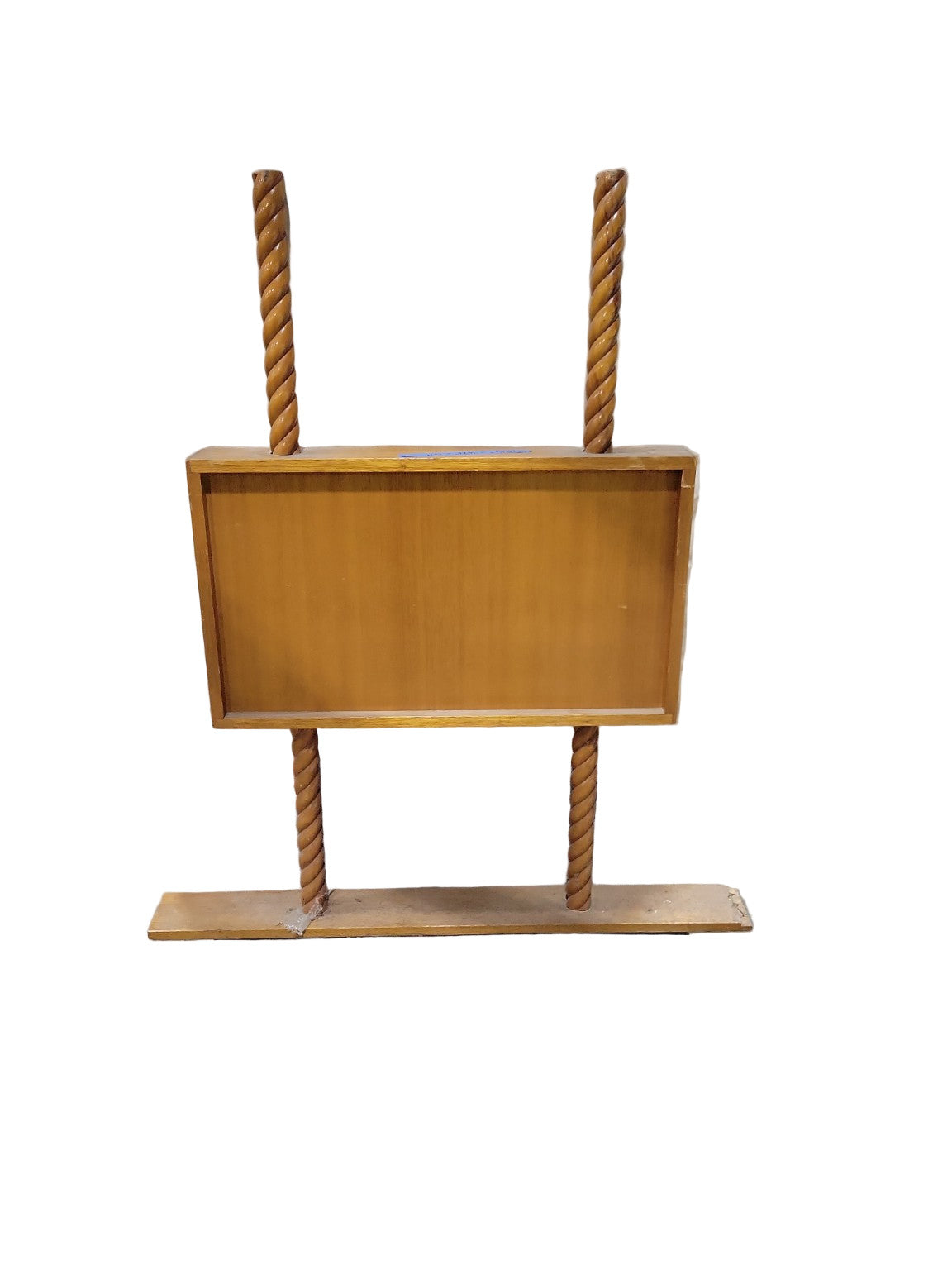 Mid-Century Carved Wood Room Divider with Twisted Posts – 40 ¼" x 46 ¼" x 4"