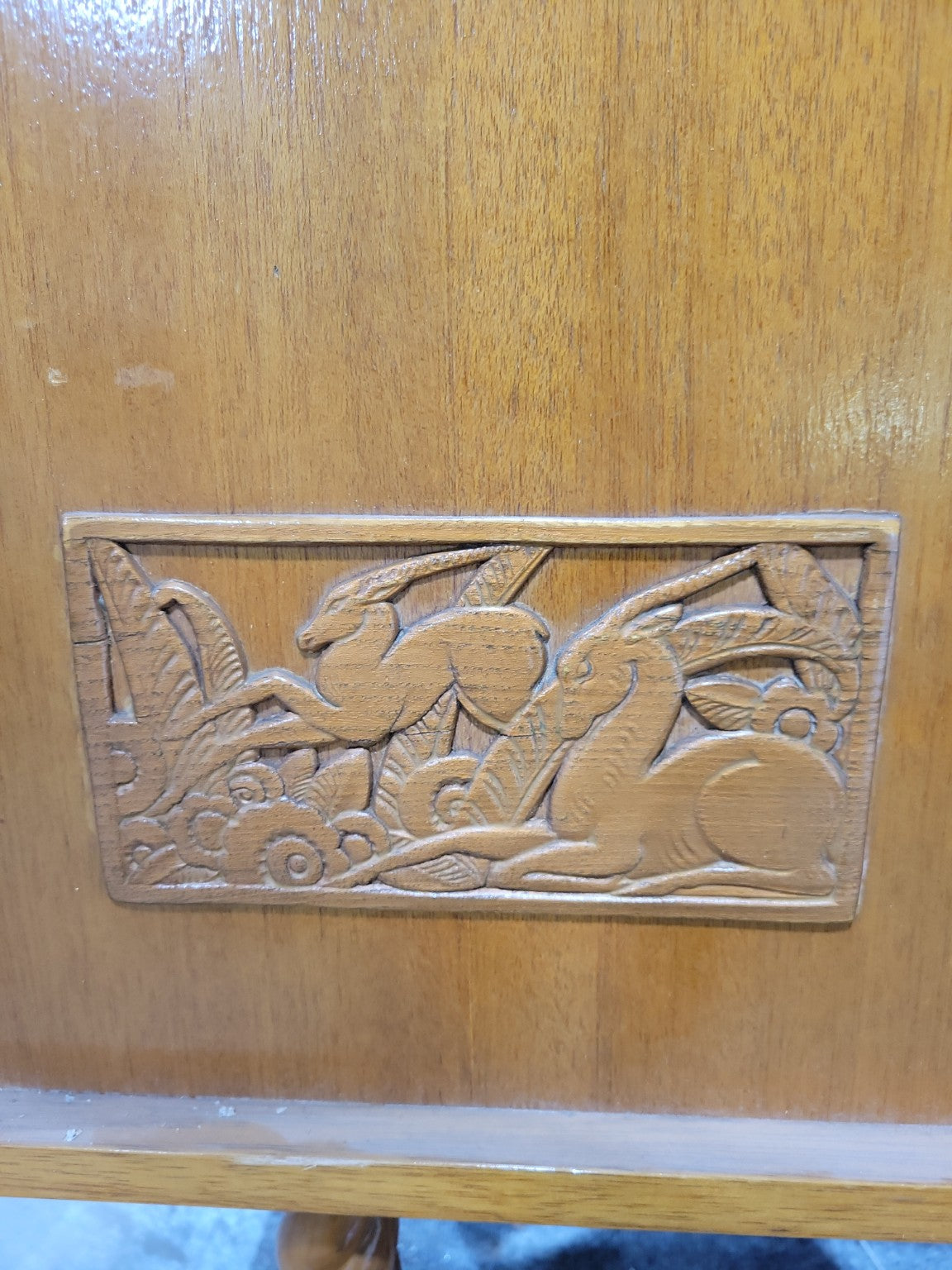 Mid-Century Carved Wood Room Divider with Twisted Posts – 40 ¼" x 46 ¼" x 4"