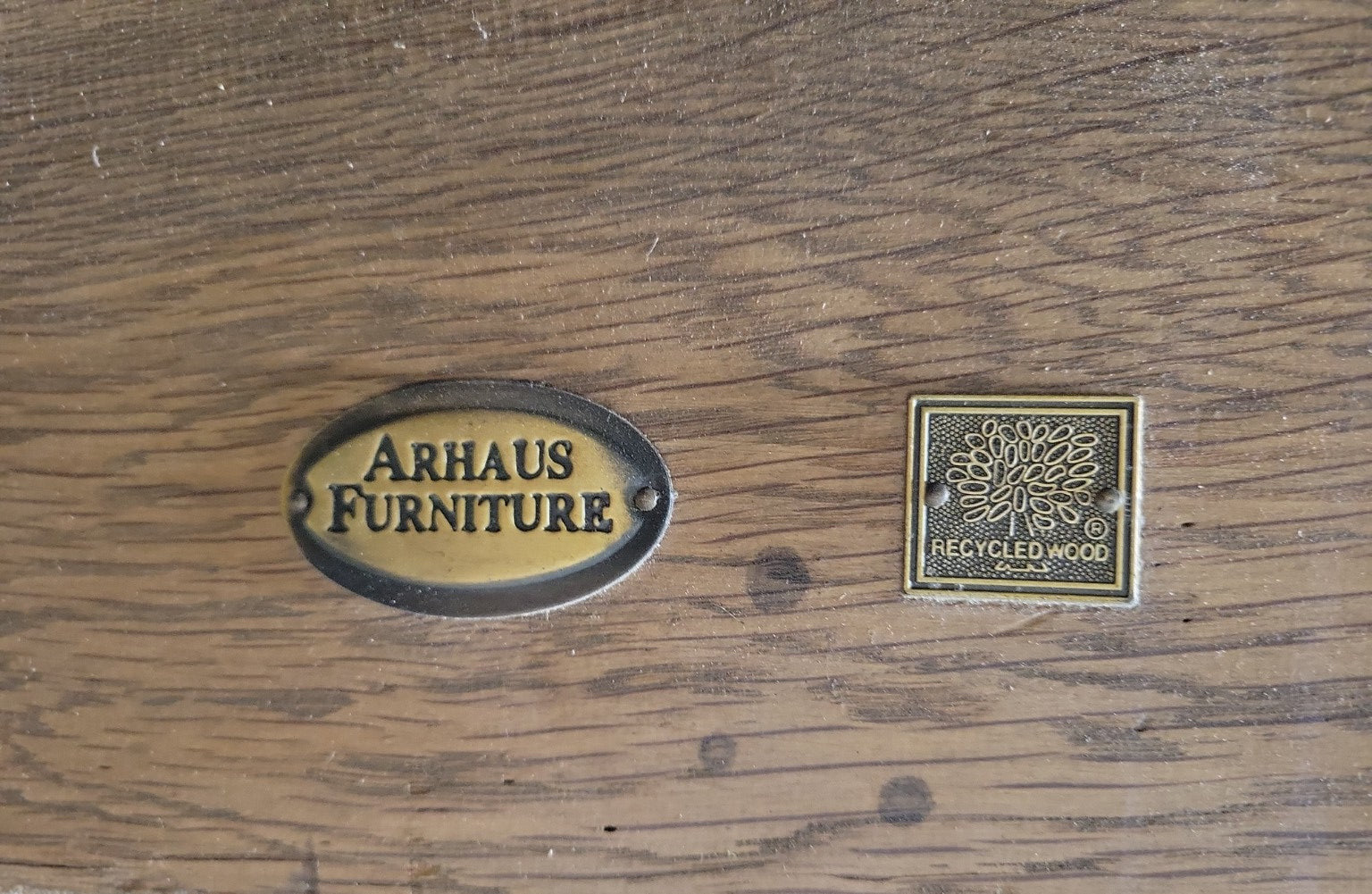 Arhaus Wilhelm Barnwood Natural Oak & Bluestone Table Top (No Base)