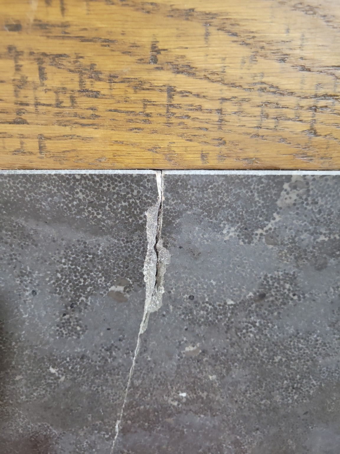 Arhaus Wilhelm Barnwood Natural Oak & Bluestone Table Top – Cracked Bluestone Inlay (No Base)