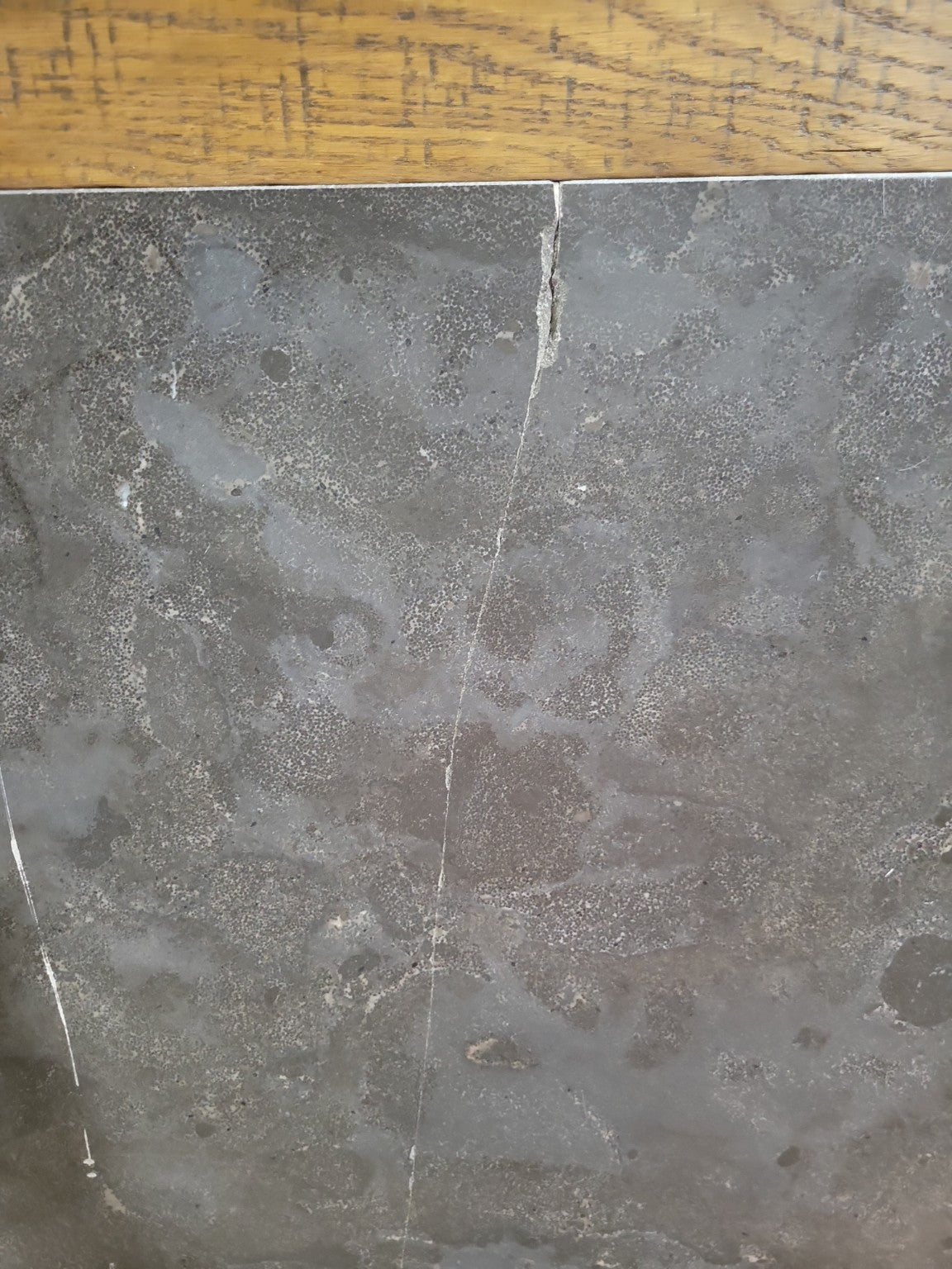Arhaus Wilhelm Barnwood Natural Oak & Bluestone Table Top – Cracked Bluestone Inlay (No Base)
