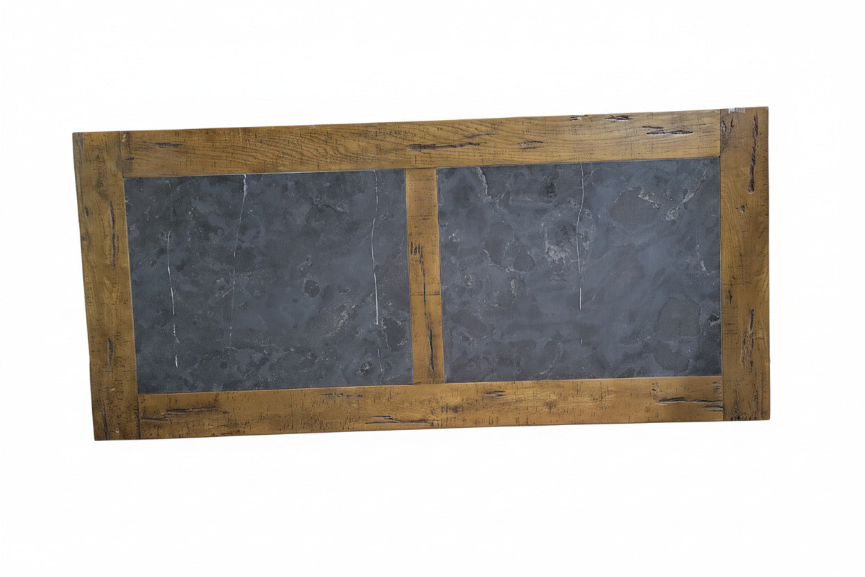 Arhaus Wilhelm Barnwood Natural Oak & Bluestone Table Top – Cracked Bluestone Inlay (No Base)