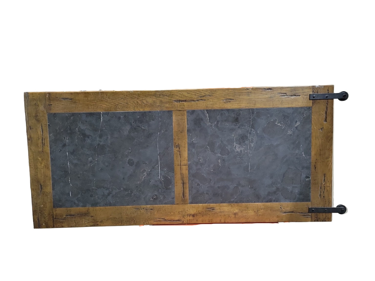 Arhaus Wilhelm Barnwood Natural Oak & Bluestone Table Top – Cracked Bluestone Inlay (No Base)