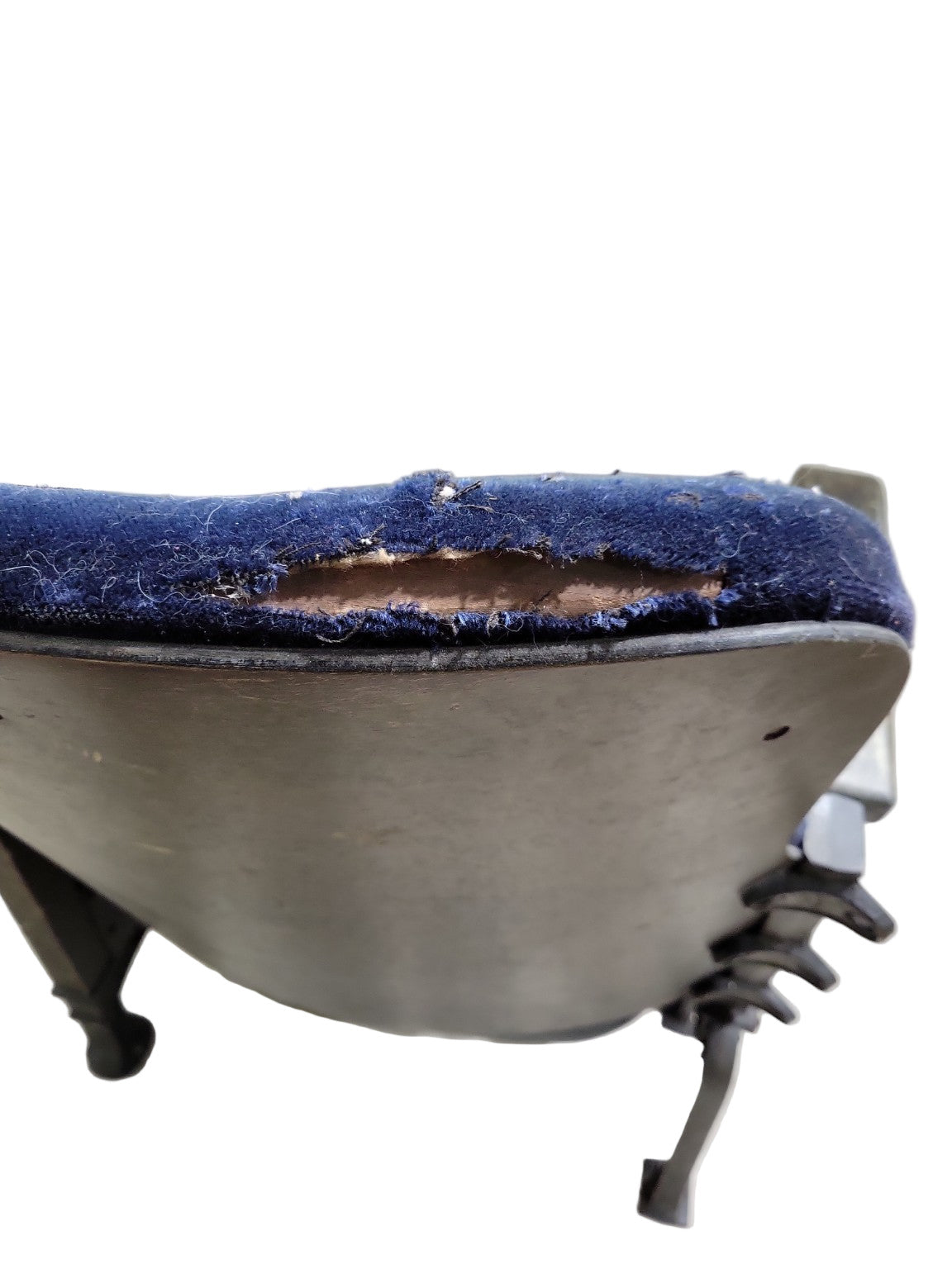 Antique Auditorium Theater Chair with Exposed Padding and Surface Wear