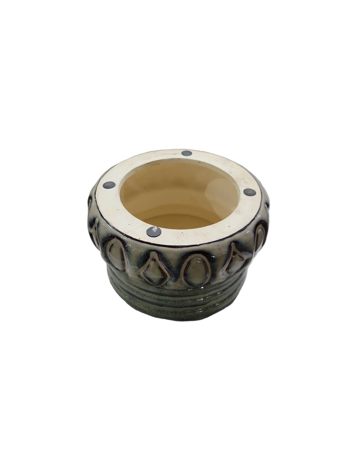 Bombay Glazed Ceramic Tabletop Planter / Candle Holder Base