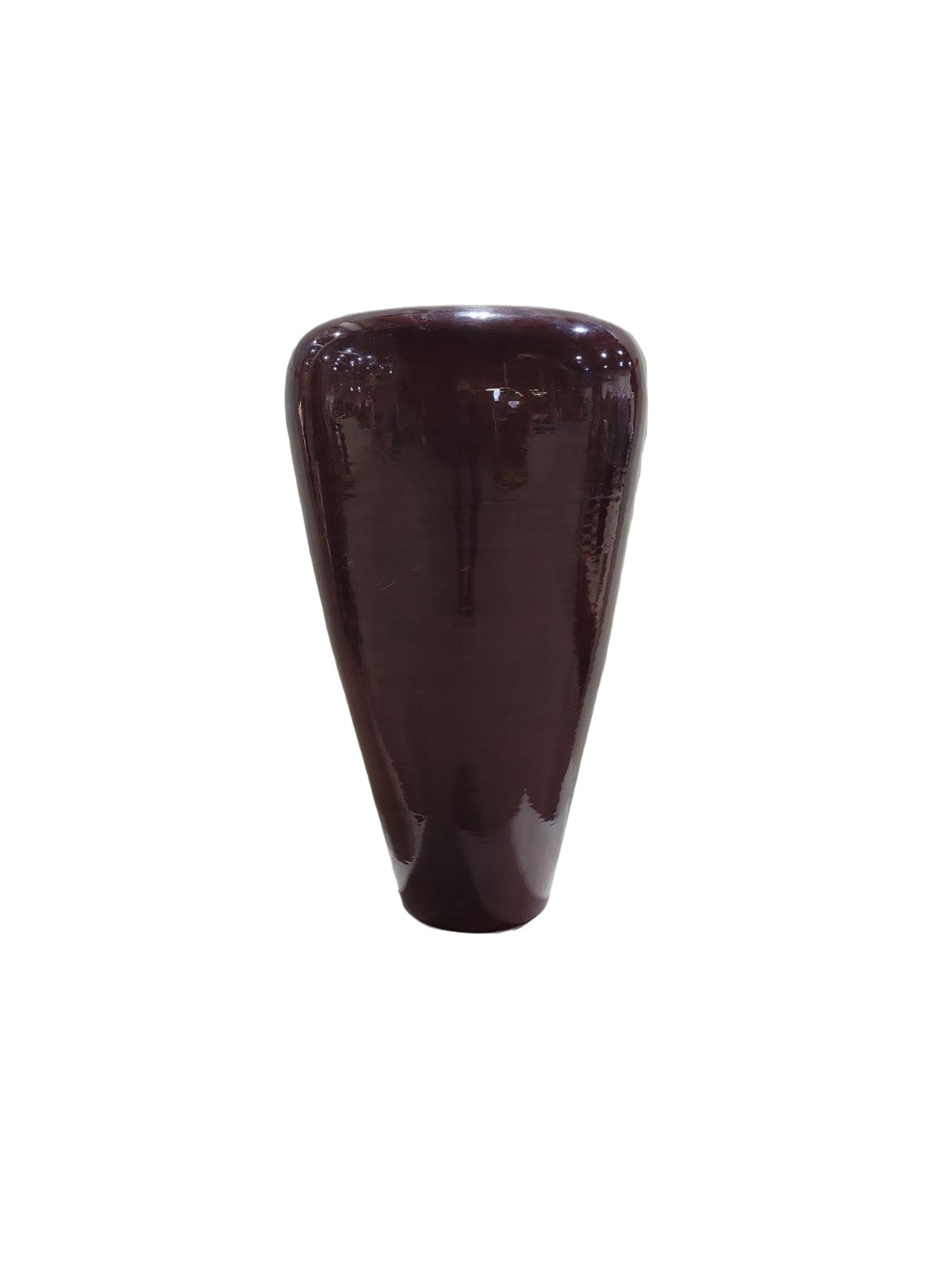 Z Gallerie 21" Bamboo Lacquer Vase – Deep Red Finish