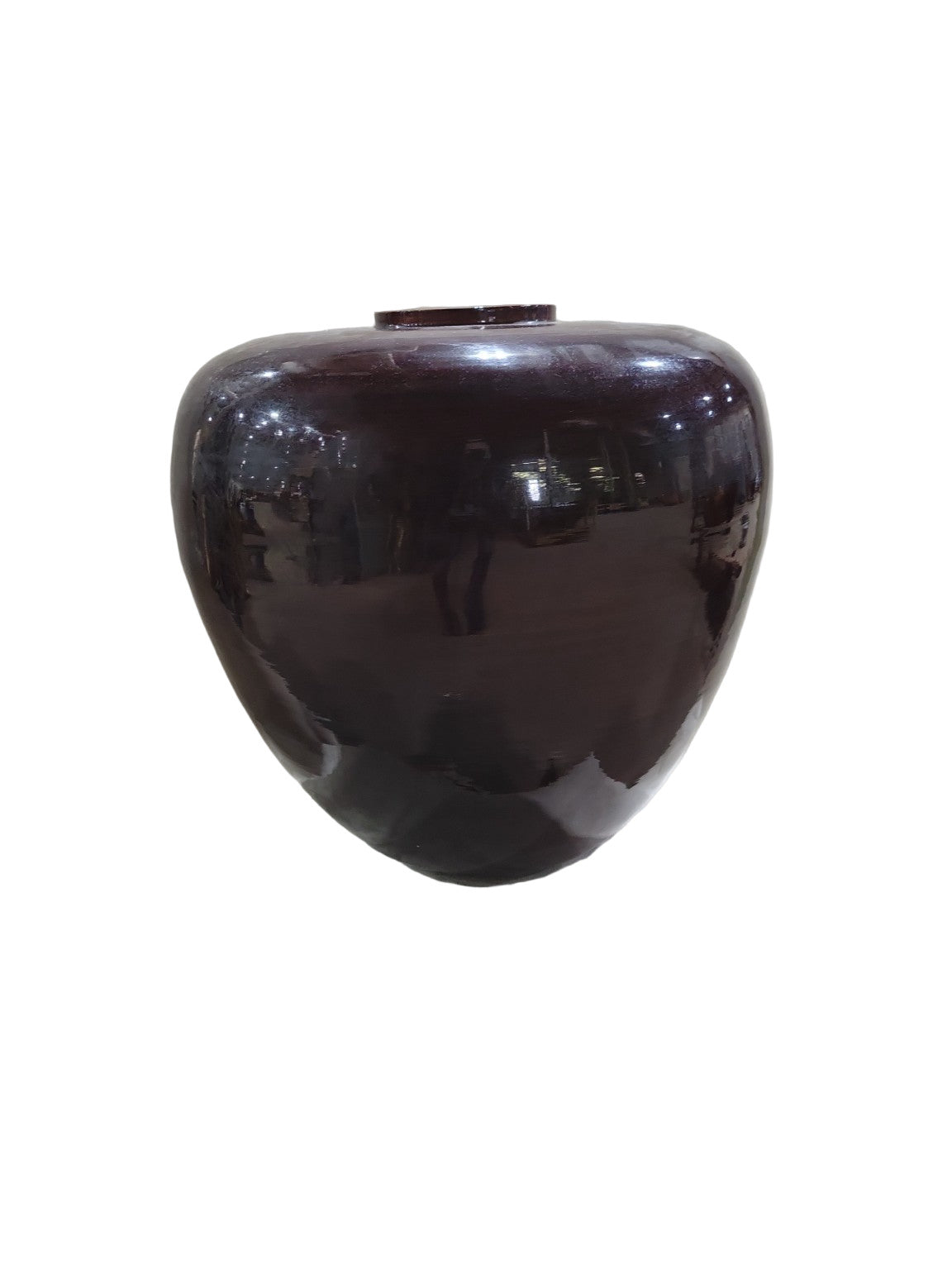 Z Gallerie Bamboo Lacquer Vase – 16" Cayenne Red Globe Form