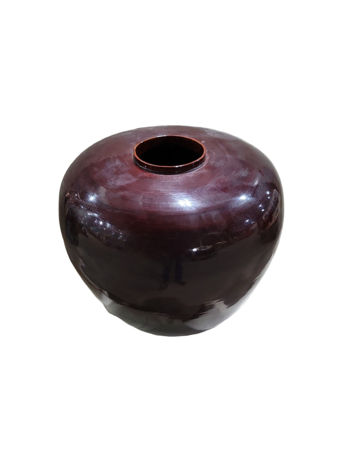 Z Gallerie Bamboo Lacquer Vase – 16" Cayenne Red Globe Form