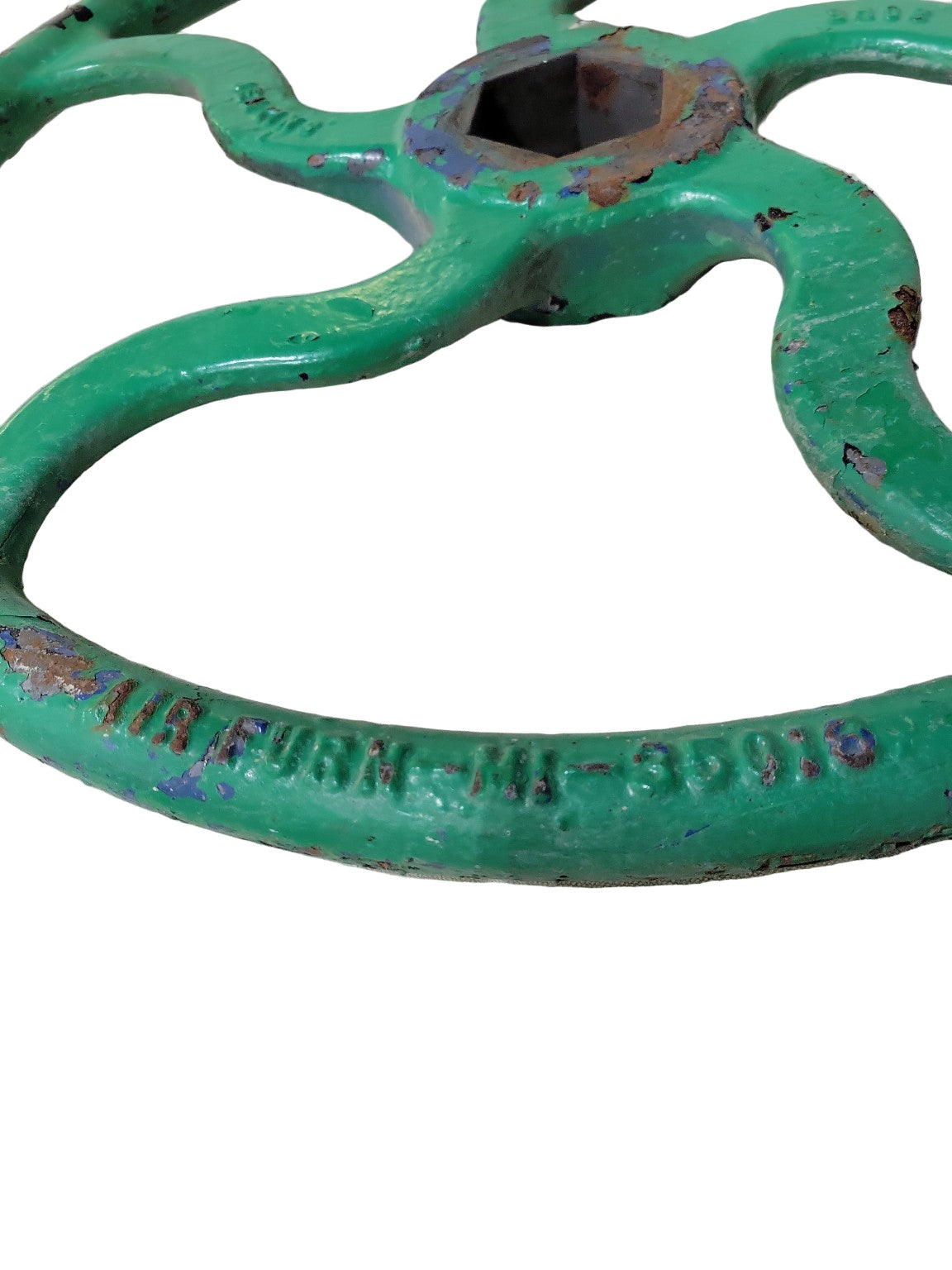 Large Industrial Cast Iron Valve Wheel – Jenkins Bros. 24" Green Handwheel
