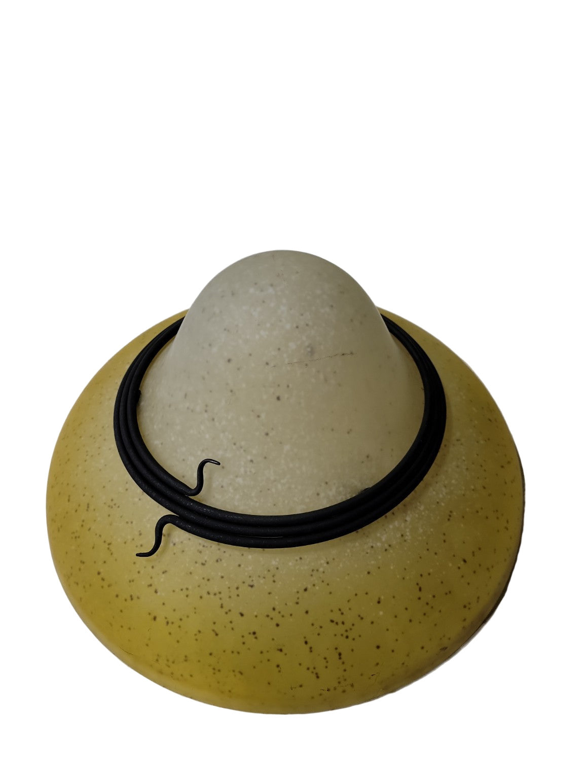 Speckled Glass Double-Bowl Hanging Light Fixture with Scroll Iron Frame