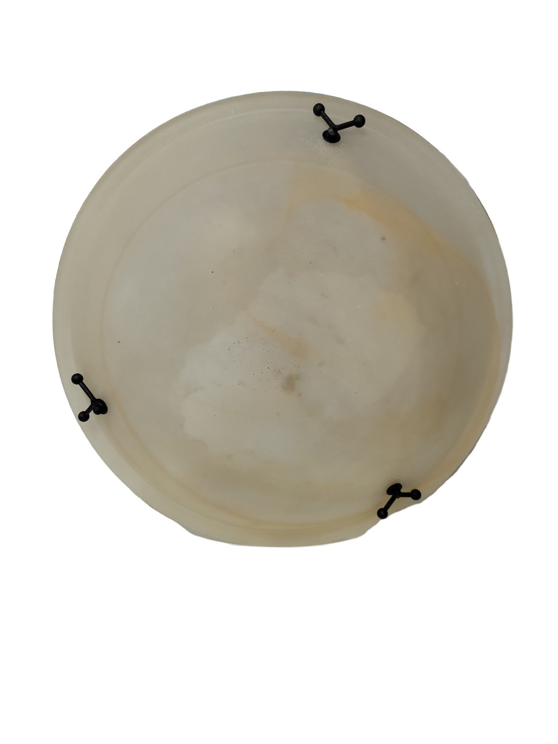 Frosted Glass Hanging Light Fixture – 3-Bulb Iron Frame