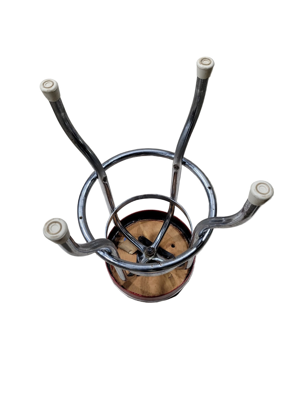 Vintage Duro Chrome Red Vinyl Swivel Bar Stool – 1950s Diner Style