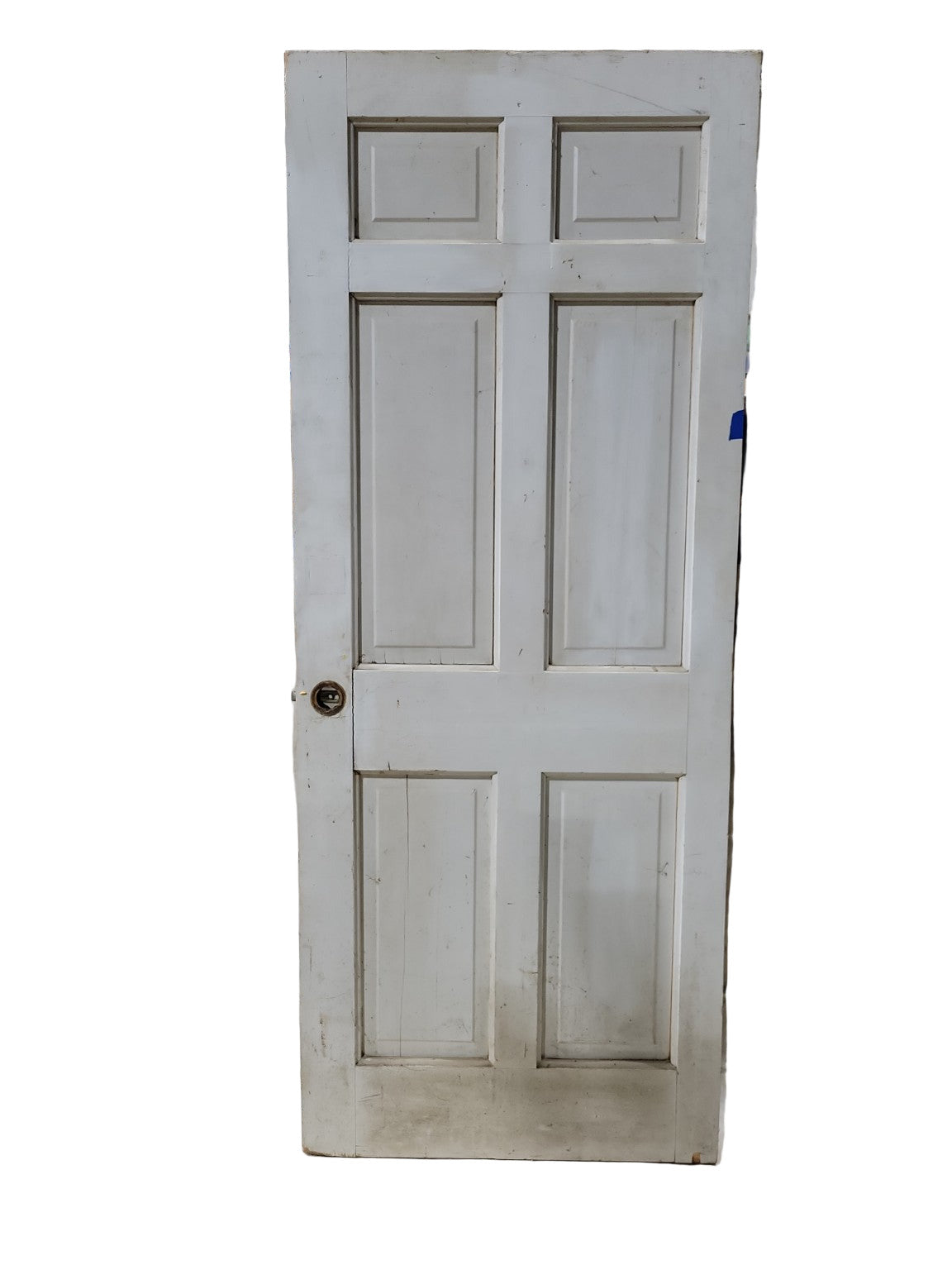 Vintage 6-Panel Interior Door – Two-Tone Paint with Raised Trim