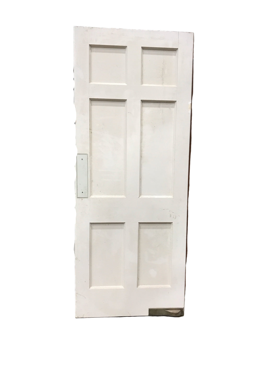 White 6-Panel Institutional Swing Door with Kick Plate