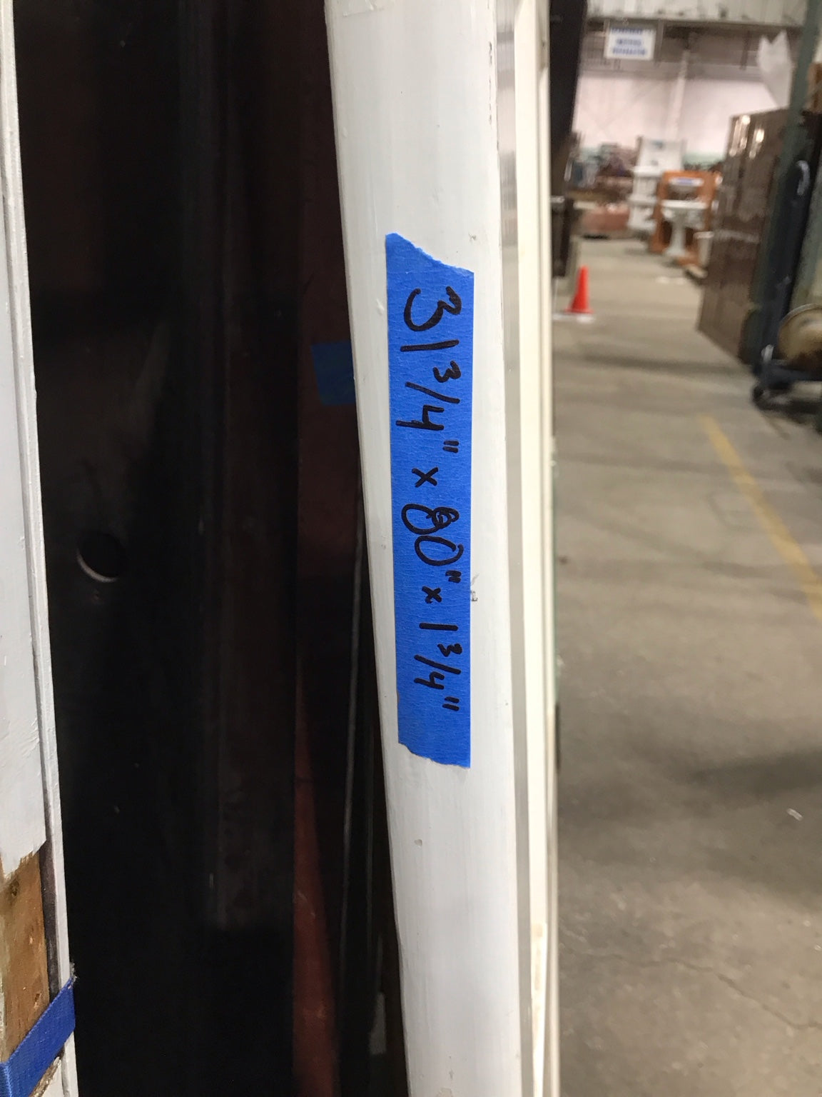 White 6-Panel Institutional Swing Door with Kick Plate