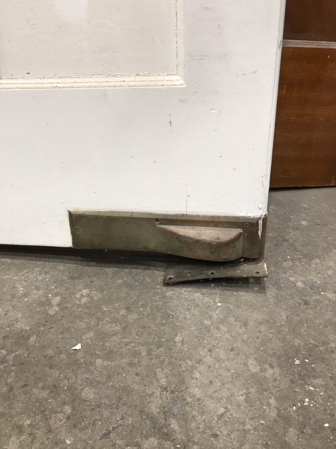 White 6-Panel Institutional Swing Door with Kick Plate