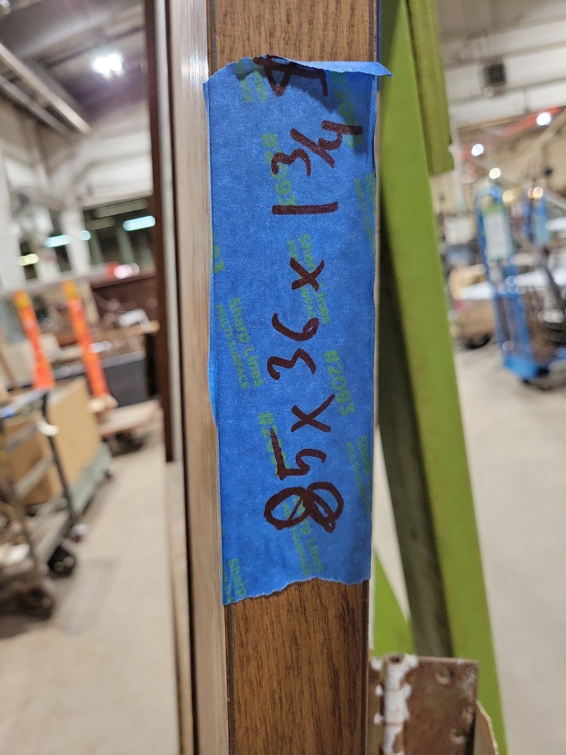 Commercial Louvered Door with Wire Glass Window – 36" W x 85" H