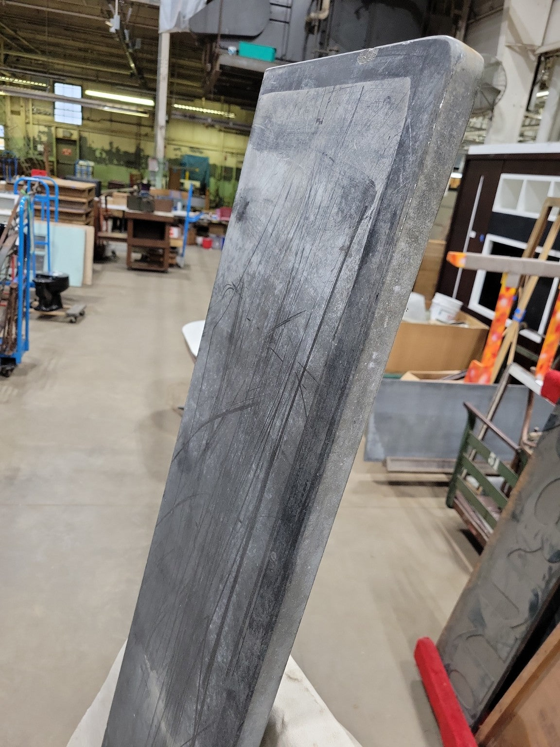 Vintage Industrial Soapstone Lab Table Slab – 74 ½"