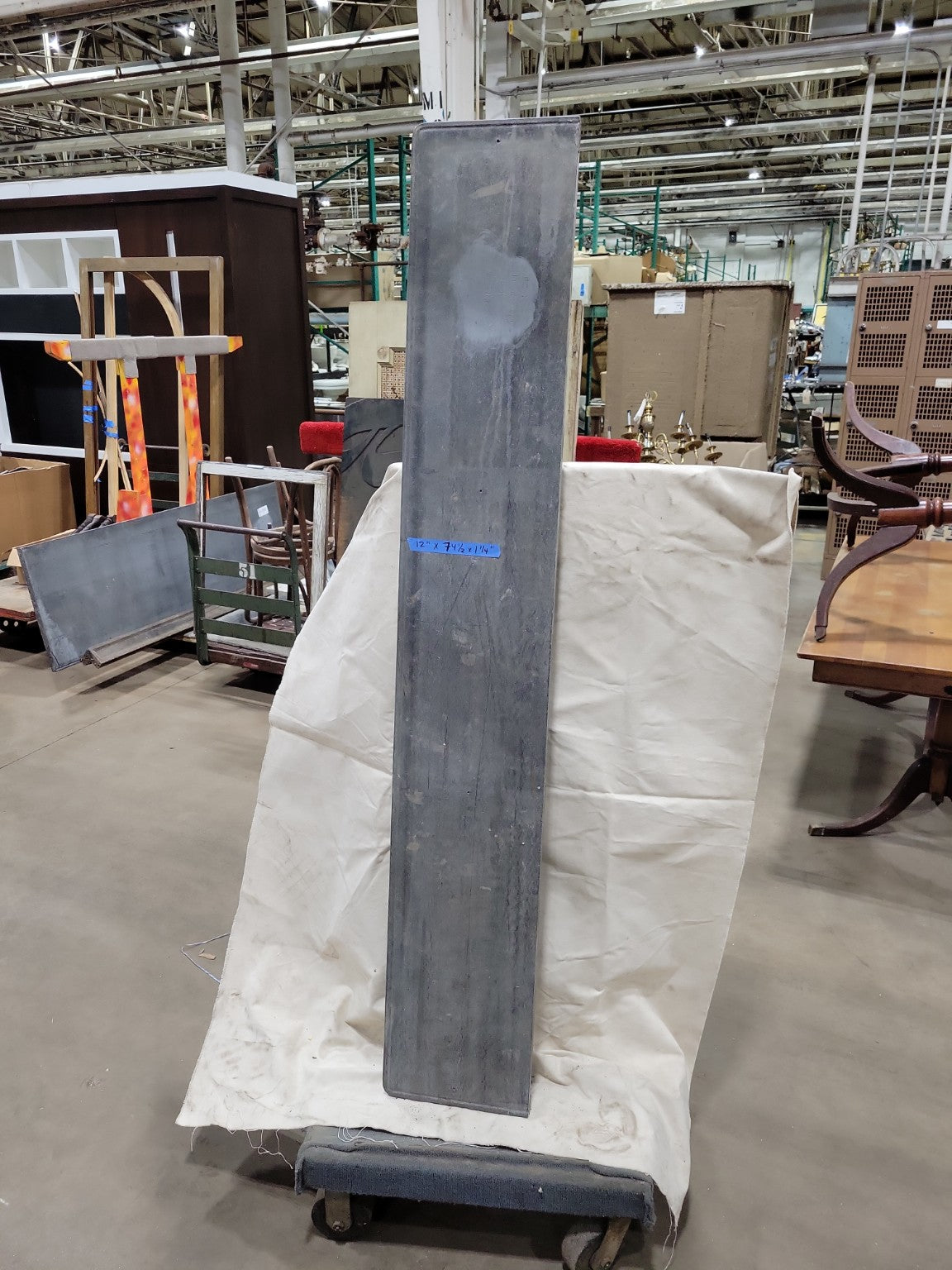 Vintage Industrial Soapstone Lab Table Slab – 74 ½"