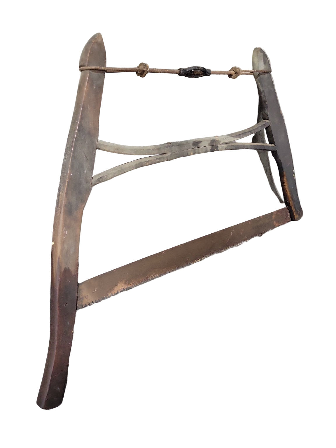 Antique Bow Saw – Handcrafted Wood & Iron Frame