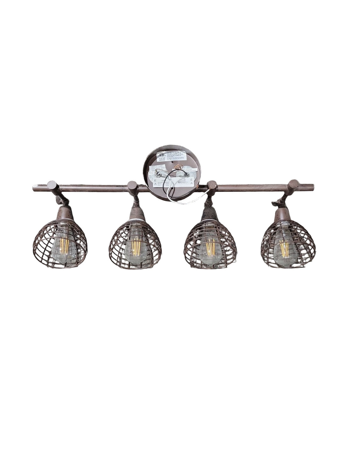 Industrial Farmhouse 4-Light Vanity Fixture – Cage Shade Design