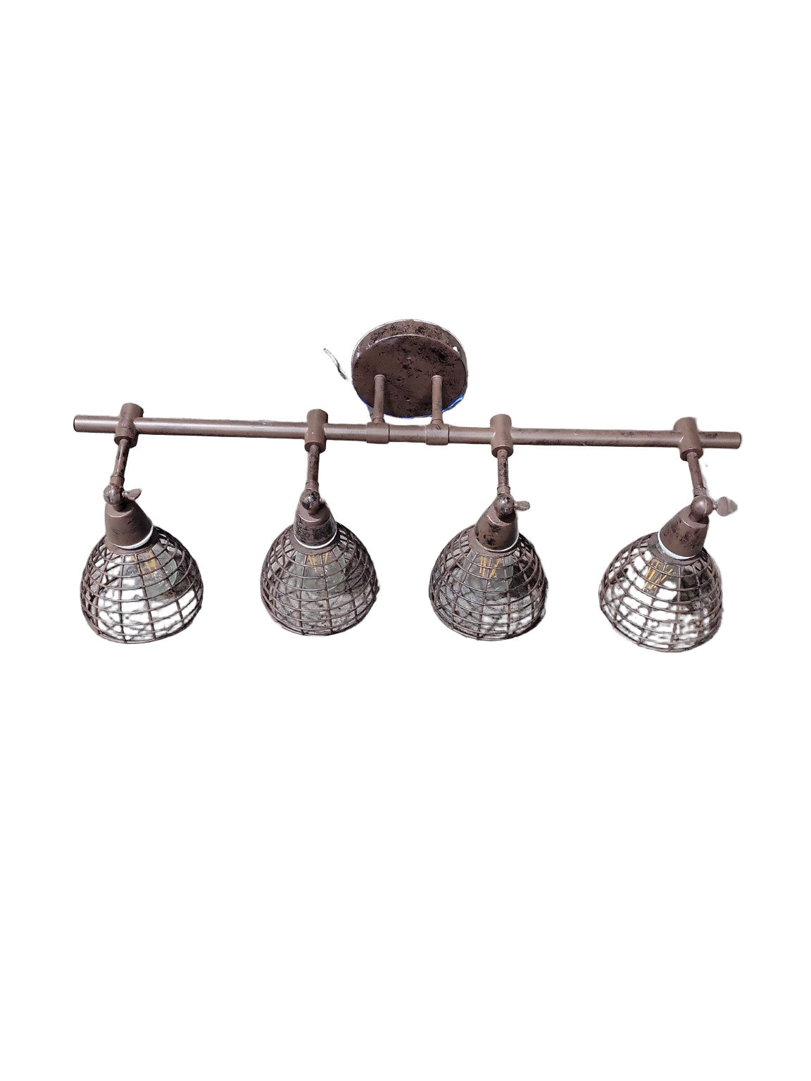 Industrial Farmhouse 4-Light Vanity Fixture – Cage Shade Design