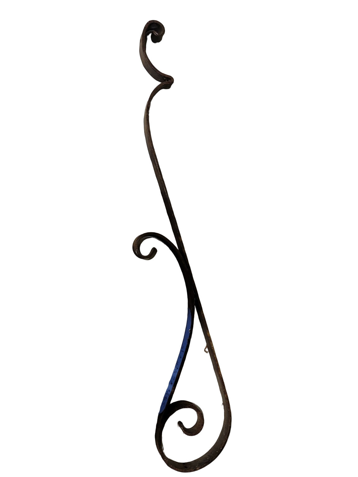 Vintage Wrought Iron Wall Bracket with Scroll Design – 23 1/8"