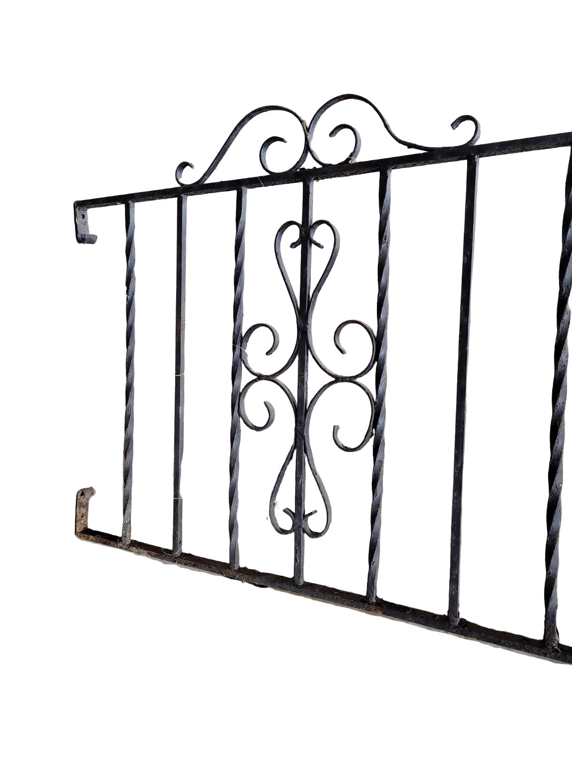 Vintage Wrought Iron Stair Railing with Scrollwork – 60" x 48"