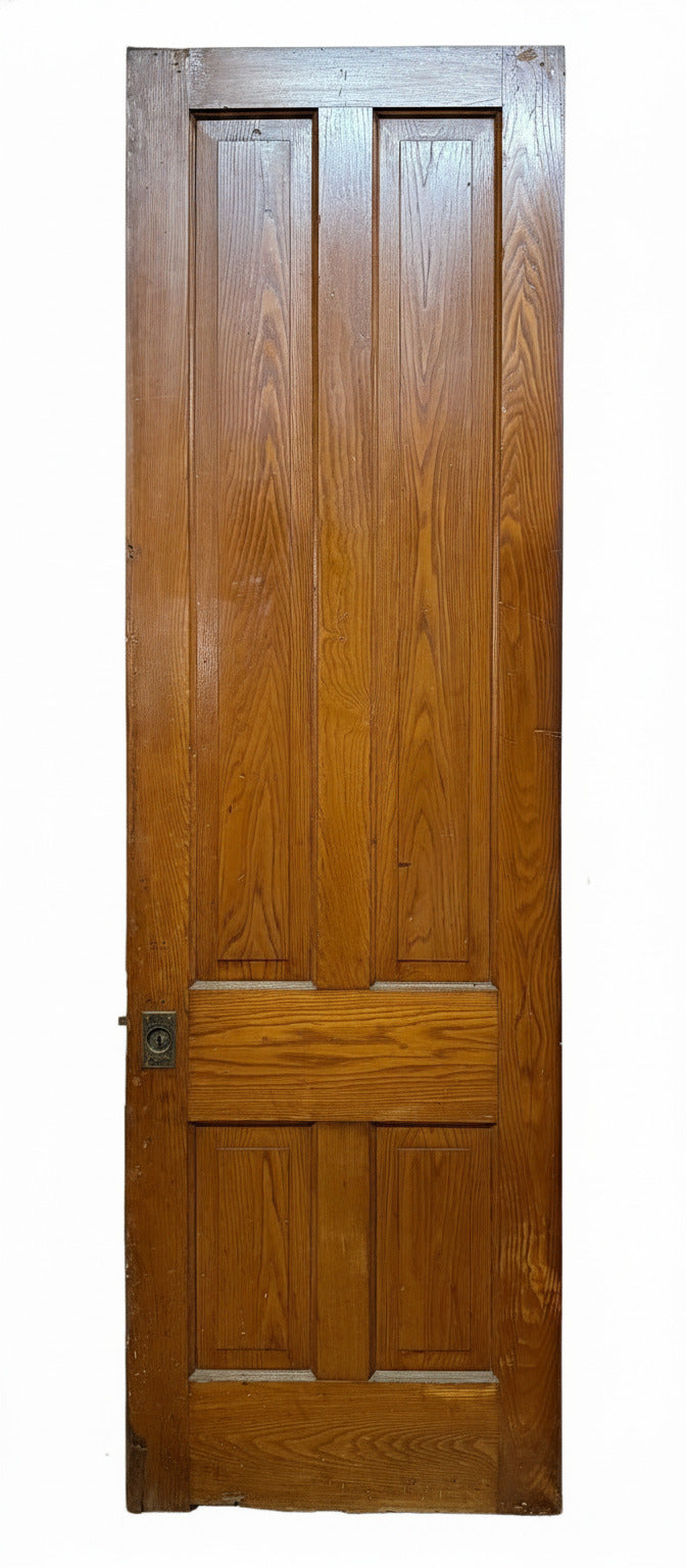 Antique Four Panel Oak Pocket Door with Eastlake Brass Hardware