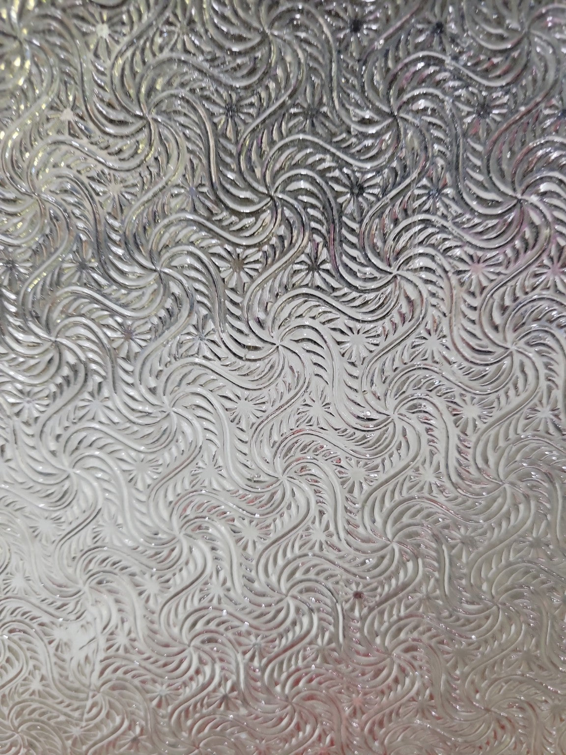 Large Vintage Privacy Glass Window Sash – Swirl Patterned, 32" x 26"