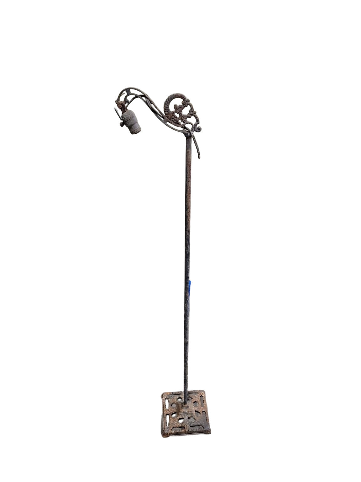 Antique Cast Iron Floor Lamp – Grapevine Motif
