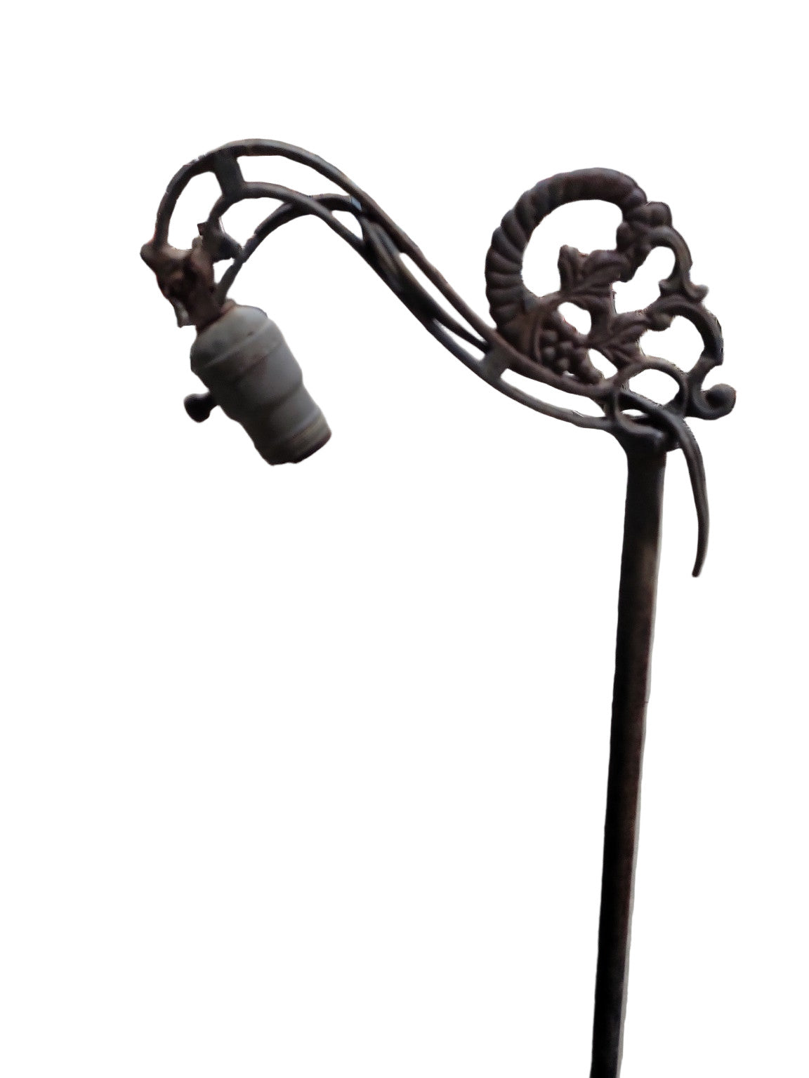 Antique Cast Iron Floor Lamp – Grapevine Motif
