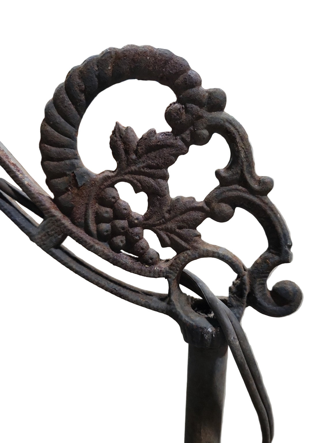 Antique Cast Iron Floor Lamp – Grapevine Motif
