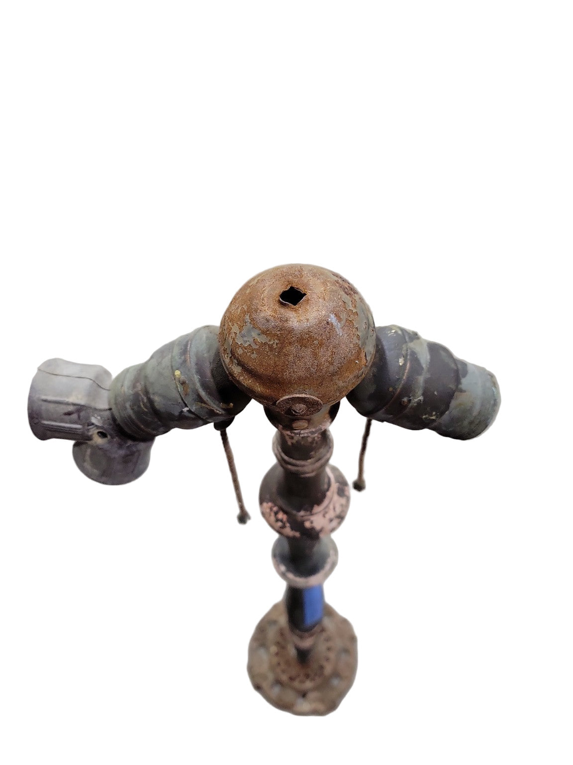 Antique Cast Iron Floor Lamp – Dual Socket with Ornate Base