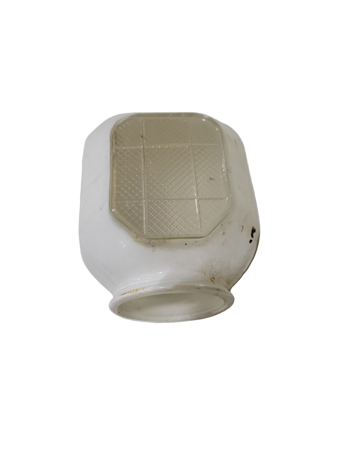 Vintage Art Deco Milk Glass Shade – Geometric Panel Design