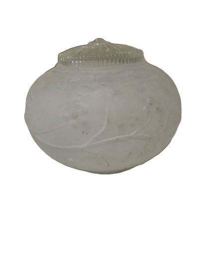 Vintage Frosted Glass Light Shade – Floral Embossed Globe