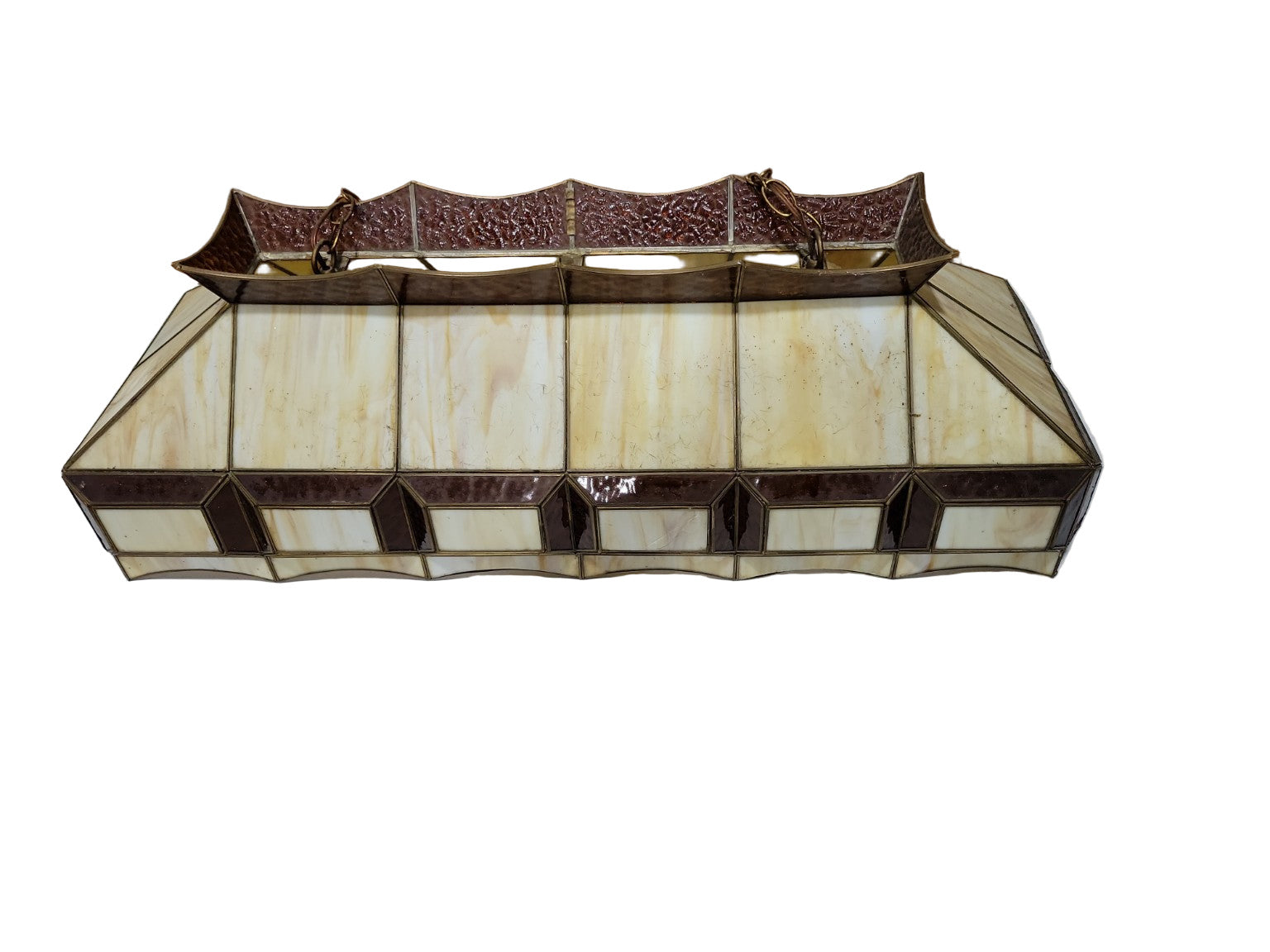 Vintage Stained Glass Pagoda-Style Pool Table Light Fixture