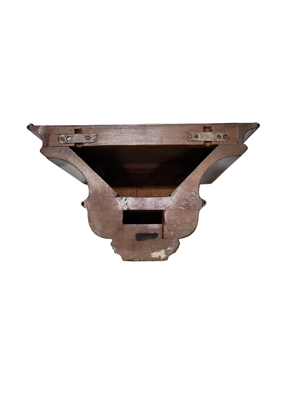 Vintage Wall-Mount Mahogany Display Shelf – Deep Profile