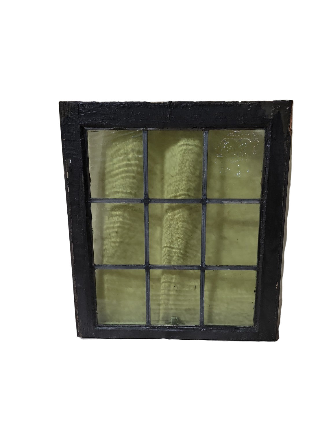 Antique Leaded Glass Window Sash – Textured Amber Glass