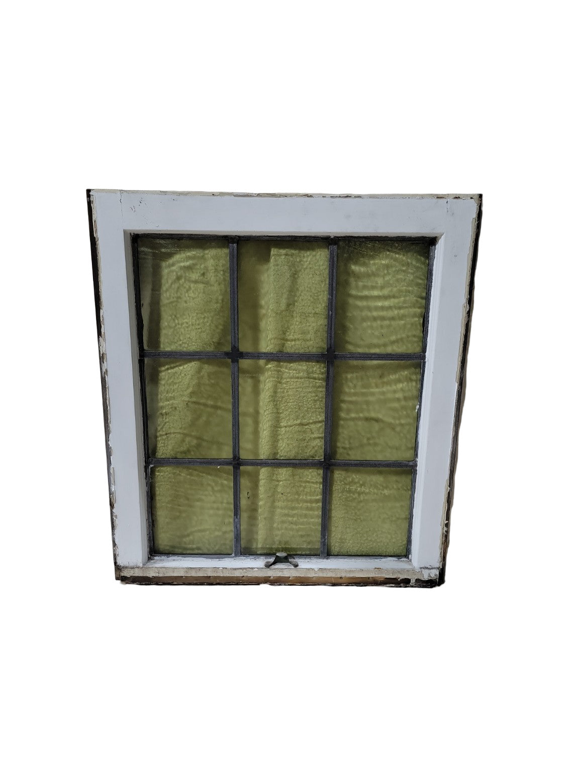 Antique Leaded Glass Window Sash – Textured Amber Glass