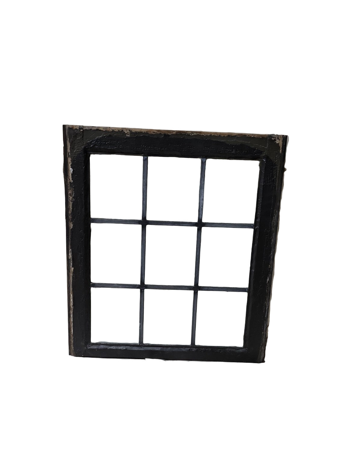 Antique Leaded Glass Window Sash – Clear Glass with Dual-Tone Frame