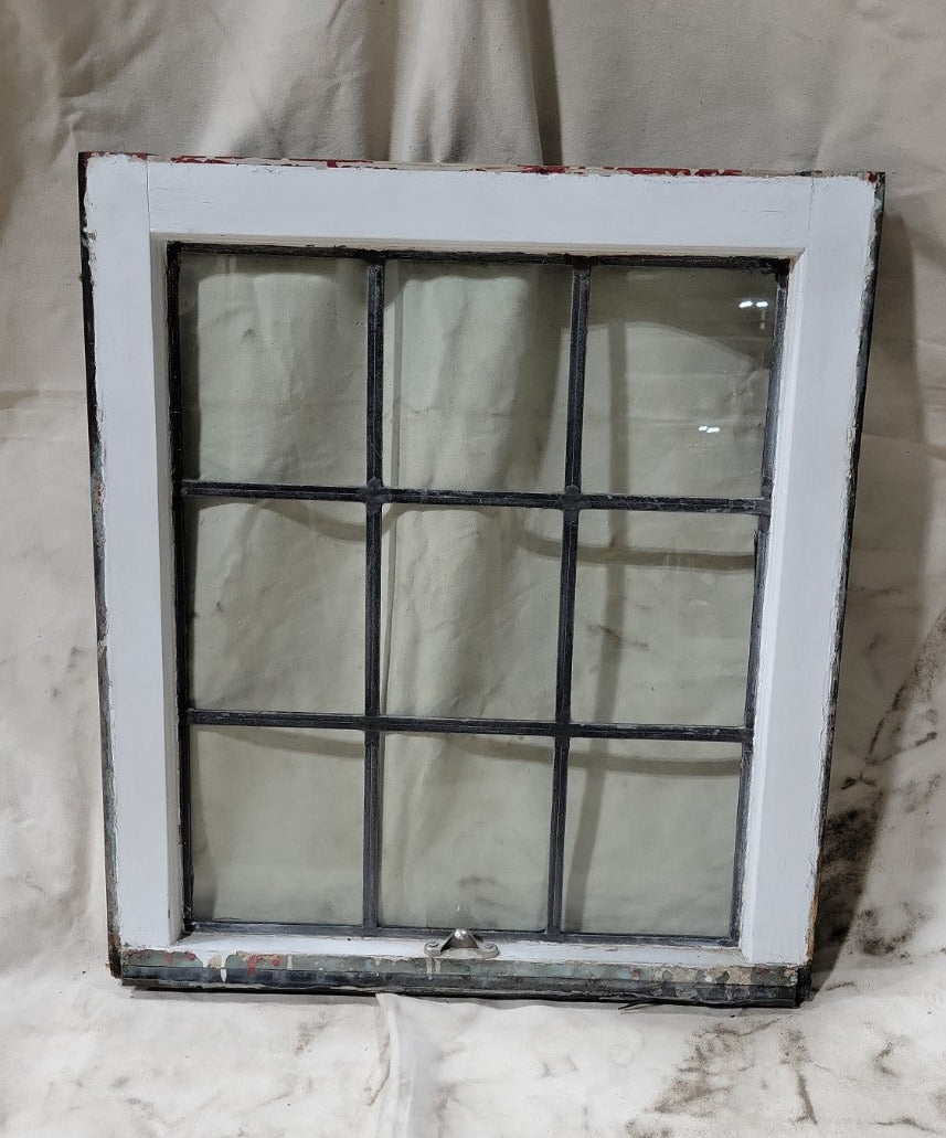 Antique Leaded Glass Window Sash – Clear Glass with Dual-Tone Frame