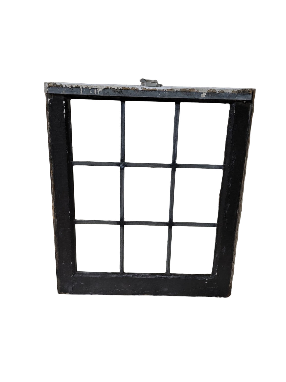 Antique Leaded Glass Window Sash – Clear Glass with Nickel Latch