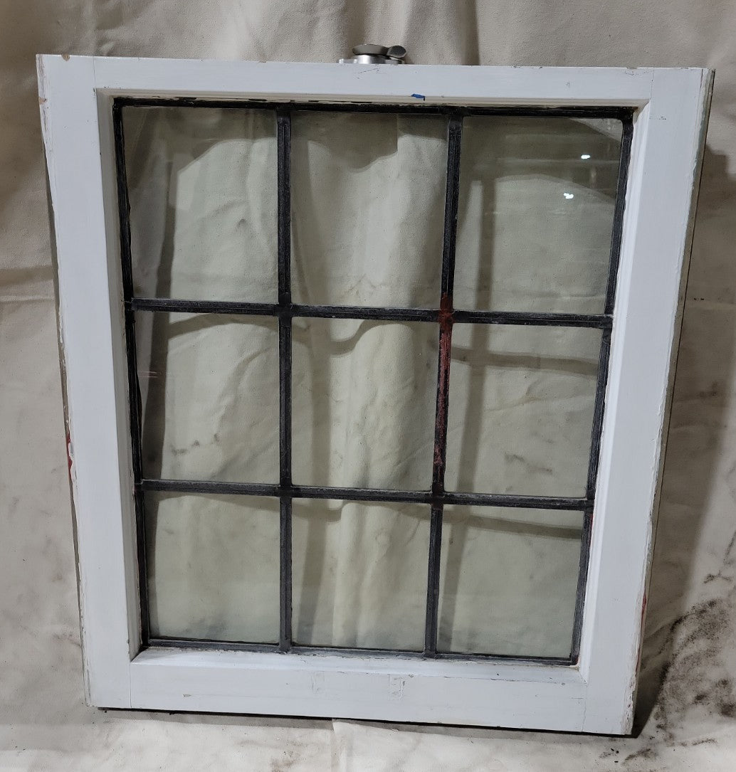 Antique Leaded Glass Window Sash – Clear Glass with Nickel Latch