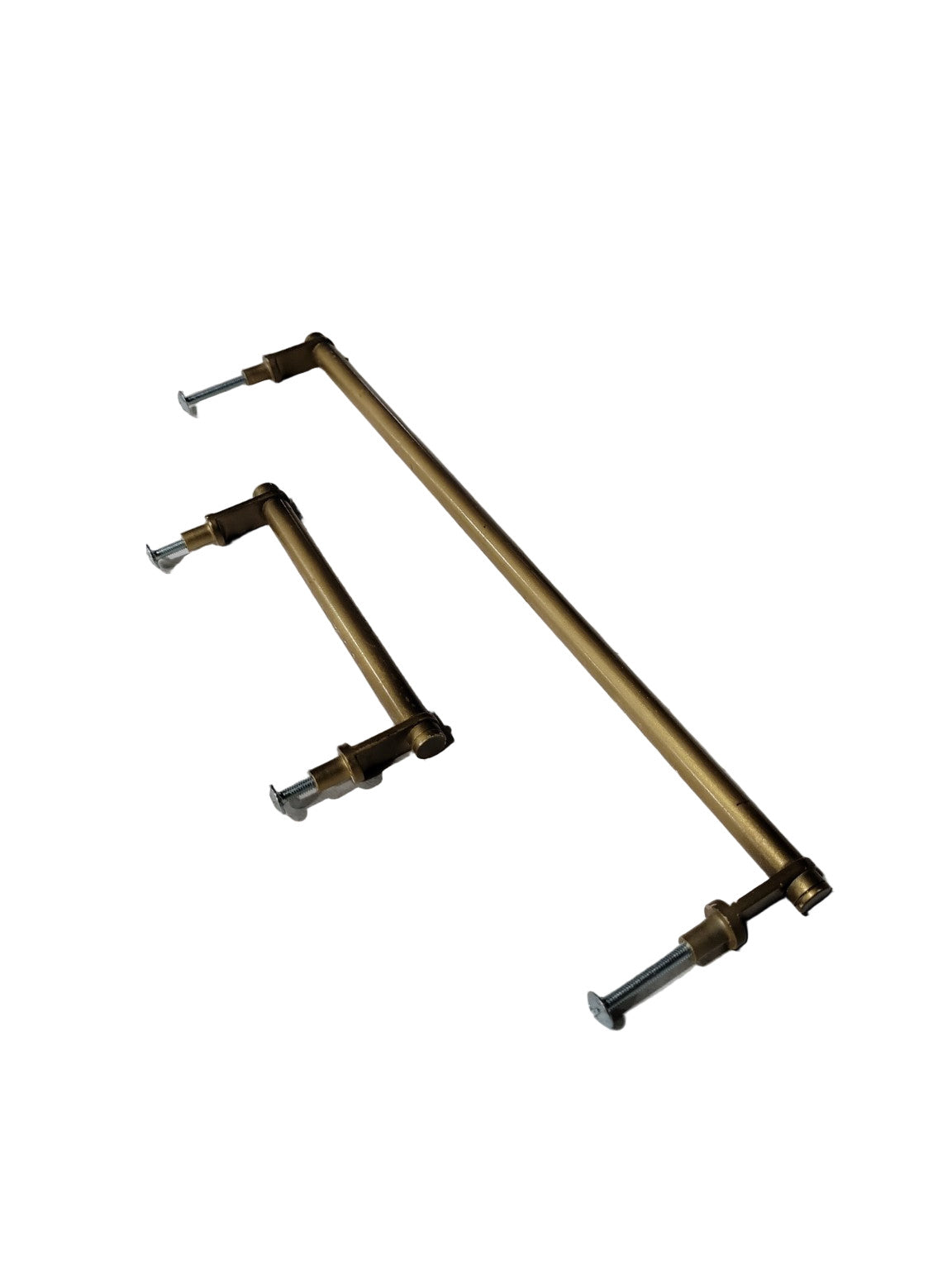 Lot of 46 Brass Offset Bar Pulls – 11 ¾" & 5 ⅛" Sizes